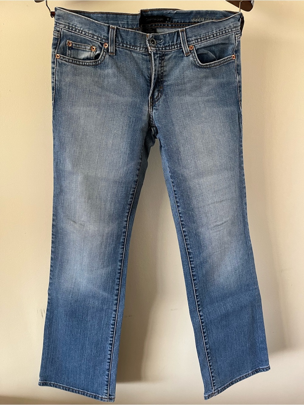 Calvin Klein Women's Light Wash Bootcut Jeans vintage early 2000s